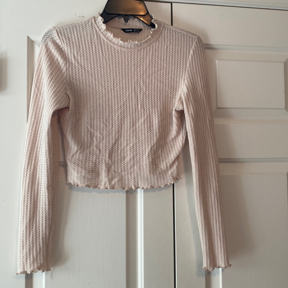 Waffle knit layering crop top